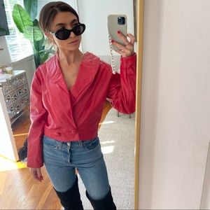 Vintage Red Leather Jacket size xs